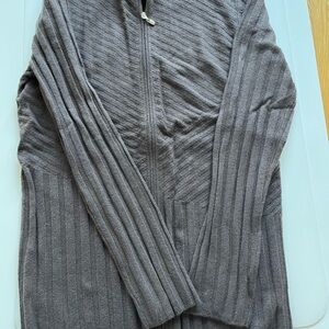 St. John Brown Zip-Up Cardigan, Top, Jeans